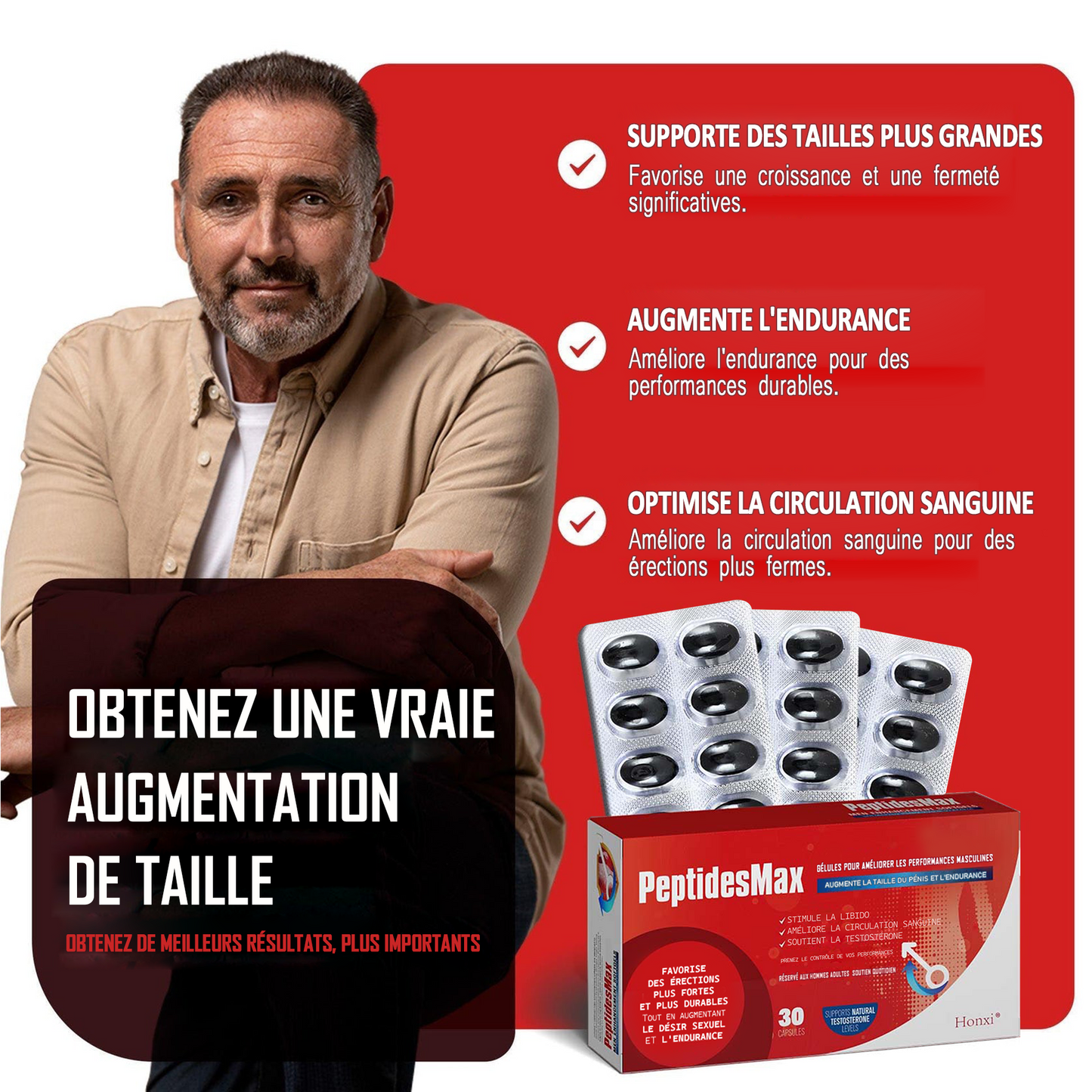 Honxi® Peptidesmax Hommes Vitalité Softgels