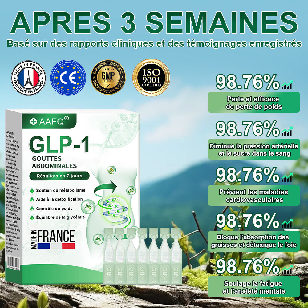 𝐀𝐀Ғ𝐐® G L P-1 𝑺𝒐𝒍𝒖𝒕𝒊𝒐𝒏 𝑶𝒓𝒂𝒍𝒆 🎁 Une seule fois par semadine, premiers résultats visibles en 7 jours✅Pour l'obésité, le cœur et la circulation, le diabète, l'apnée du sommeil, les articulations et plus encore