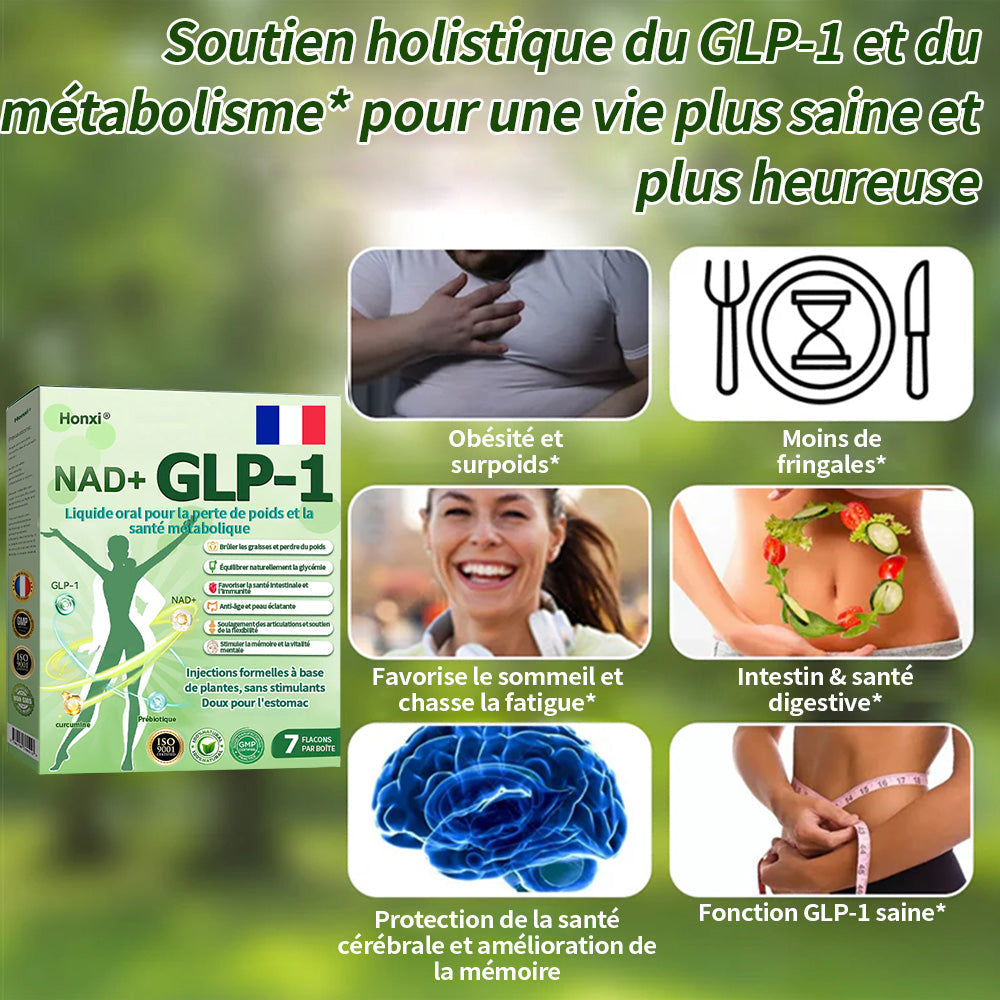 Honxi® ⚡GLP-1 + NAD+ Liquide oral pour la perte de poids et la santé métabolique (Juste une dose par jour, changements visibles en 7 jours)