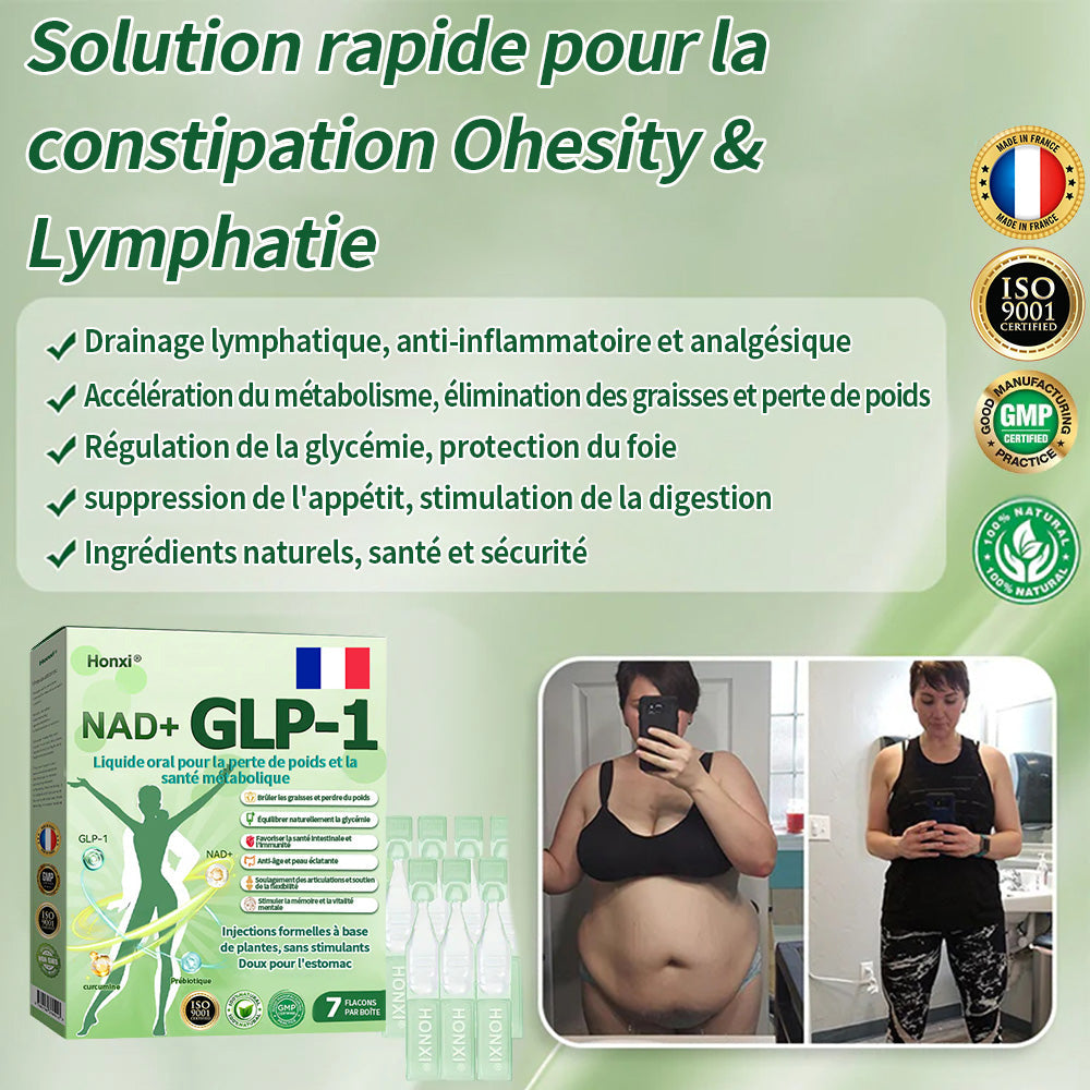 Honxi® ⚡GLP-1 + NAD+ Liquide oral pour la perte de poids et la santé métabolique (Juste une dose par jour, changements visibles en 7 jours)