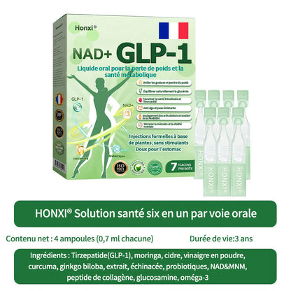 Honxi® ⚡GLP-1 + NAD+ Liquide oral pour la perte de poids et la santé métabolique (Juste une dose par jour, changements visibles en 7 jours)